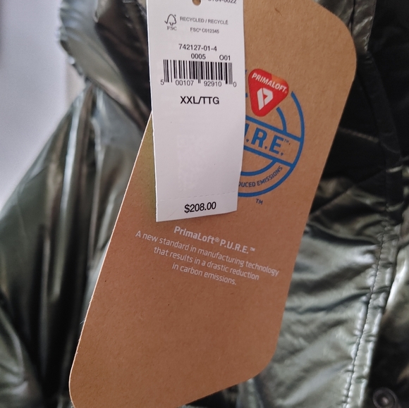 NWT Women's GAP Dark Olive Big Puff Primaloft Cropped Oversized Jacket ~ XXL - Picture 7 of 16